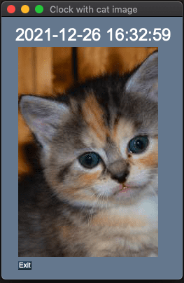 Simple GUIs kitten clock applications made with PySimpleGUI and Python