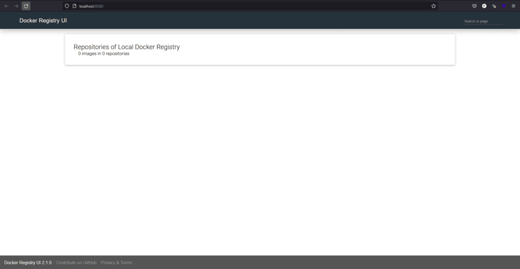 Docker local registry GUI